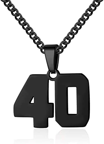 Colar de números para meninos atletas prateados Número de cadeia de cadeia de aço inoxidável pingente de jóias esportivas personalizadas