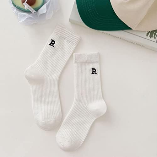 Letra feminina Bordado Meias fofas Imprimir meias curtas Meias de tornozelo para presentes confortáveis ​​atléticos para