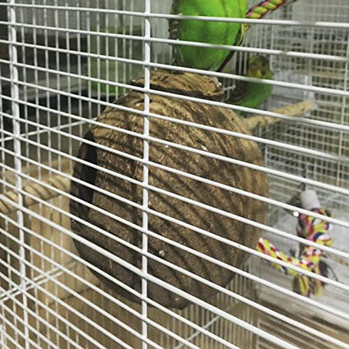Ninho de pássaro mais atropente, coco de coco natural Casa de ninho de pássaro Cabra alimentador de gaiola Pet Parrot Supplies