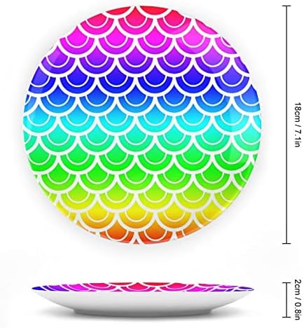 Bright Rainbow Scale Pattern Cerâmica China China Placas decorativas com ornamentos pendurados Placas de jantar