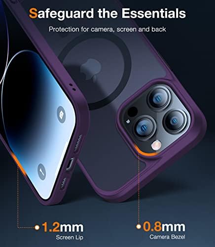 Torras Magnetic projetado para iPhone 13 Pro Case, GRAVA MILITY GRADE Testado, compatível com MagSafe, Proteção Slim