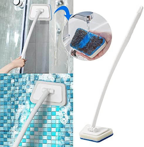 Lavador de chuveiro com alça longa - 2 polegada de tubulação de ladrilhos Pincel - lavadora de banheira, escova de lavadora
