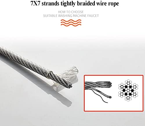 Kit de corda de aço inoxidável BBGS, kit de suspensão leve ao ar livre, cabo de corda de arame com esticador e ganchos, diâmetro