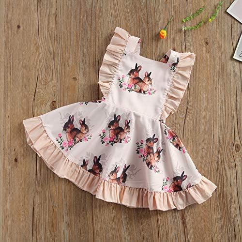 Kmbangi Toddler Baby Girl Matching roupas de Páscoa, Bunny Rodper sem mangas com faixa ou mini vestido de verão roupas de verão