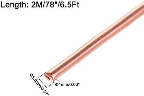 tubulação de refrigeração uxcell 9/128 od x 1/32 id x 6,5 pés comprimento de bobina de tubulação de cobre