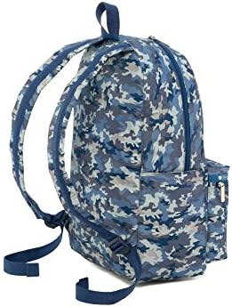 Lesportsac Camo Blues Backpack/Rucksack, estilo 8266/color f285, camuflagem moderna - azul, cinza e cáqui