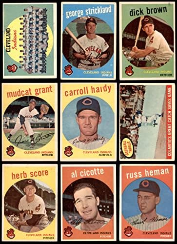 1959 Topps Cleveland Indians Team Set Cleveland Indians VG+ índios