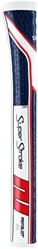 SuperStroke Traxion Pistol GT 1.0 Putter Grip | Melhora o feedback e a aderência, aprimora a sensação e o conforto, a tecnologia sem preenchimento, 10,50 ”de comprimento, pesa 83g | Branco/cinza/vermelho