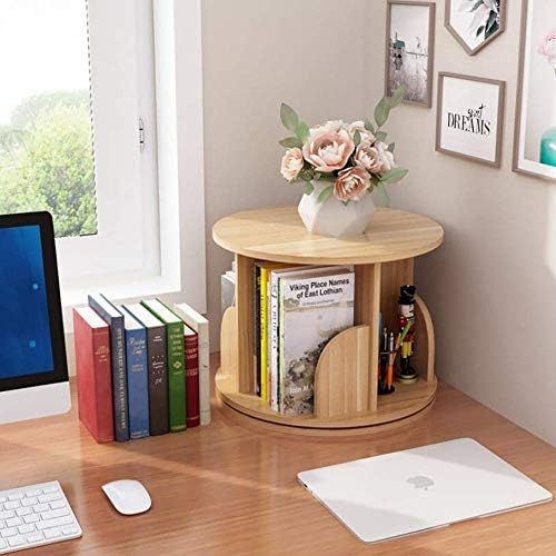 AERVEAL 360 ° Booksheld, estante de estante criativa de desmontagem simples livros giratórios Shees Organizer Rack Revista