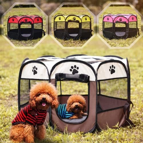 Dog House portátil dobrável tenda de animais de estimação Octogonal para gatos de gato cabine chapy kennel kennel ao ar livre