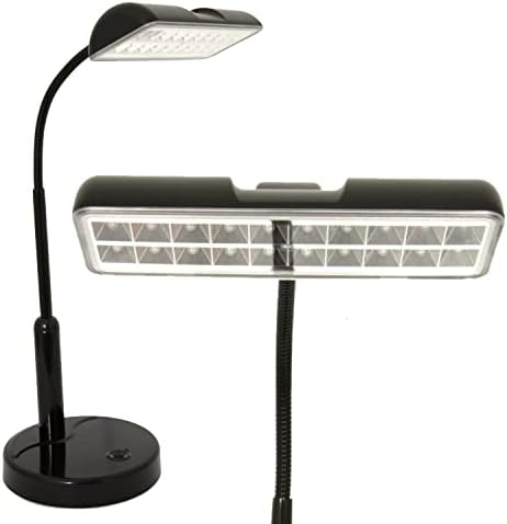 LightAccents Susan Lâmpada de piso preto com pacote de lâmpada de mesa operado por bateria