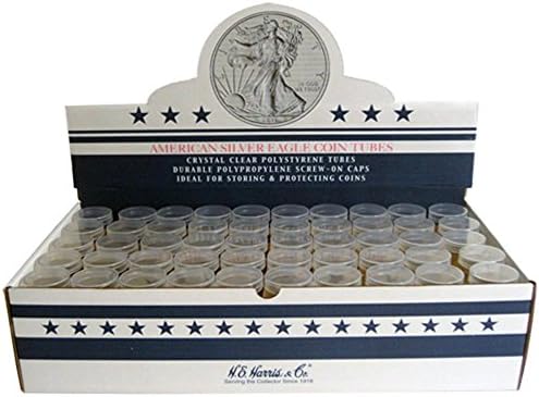 Tubos de moedas redondos da American Silver Eagle por H.E. Harris 100 pacote