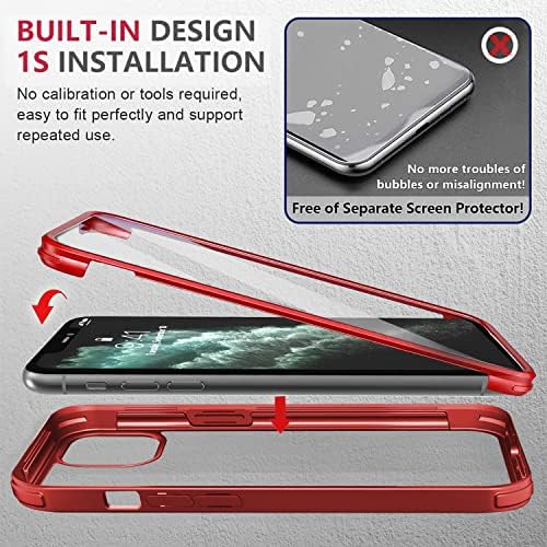 Ubunu iphone 12 mini capa com protetor de tela [vidro de temperatura dura 9H embutida], para Magsafe Clear Dual Camada