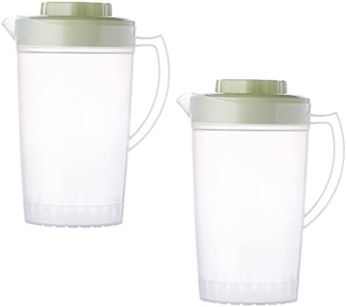 Hemoton Glass Water Bottles Pitcher Water Plástico 2pcs jarro de água fria garrafa de água Plástico Jarro com escala para água de café gelado bebida verde arremessadora de limonada verde jarro de vidro de vidro de plástico