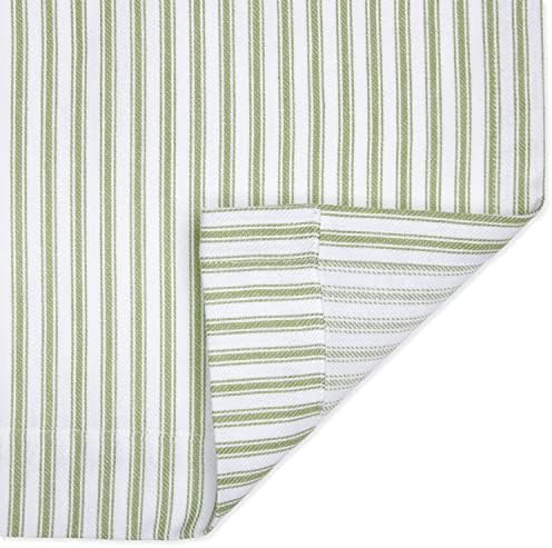 Cackleberry home tarragon verde e branco ticking ticking chuveiro cortina de algodão de 72 polegadas w x 72 polegadas l