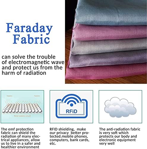 Tecido anti -radiação EMI RFID EMF Material de proteção de prata Faraday Pano de faraday para rf/lf bloqueio/blindagem roxa 4m/157.48in