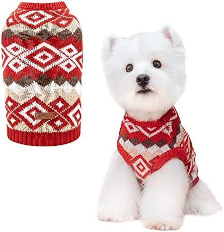 Ispet Knitwear Christmas Dog Sweaters Para férias de figurino de cachorro Pullover pullover de animais de estimação