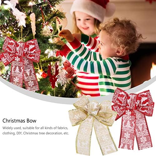 Toyandona 4pcs grande Natal Bowknots Christmas Wreath Bow Christmas Tree Holding Decoration Ornamentos para DIY Festas de Festa de