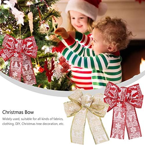 Toyandona 4pcs grande Natal Bowknots Christmas Wreath Bow Christmas Tree Holding Decoration Ornamentos para DIY Festas de Festa de Natal Diário Férias da porta da casa