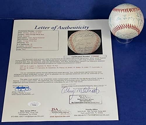 1958 A equipe de Chicago White Sox assinou o beisebol Nellie Foxal Lopez 26 AUTOS JSA COA - Bolalls autografados