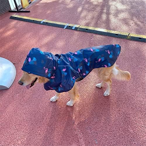 Big Dog Rain capaat adorável papa de chuva de chuva refletida com capuz de casacos de chuva com capuz de cachorro pequeno cão de cão ao ar livre Flamingo Pattern l l