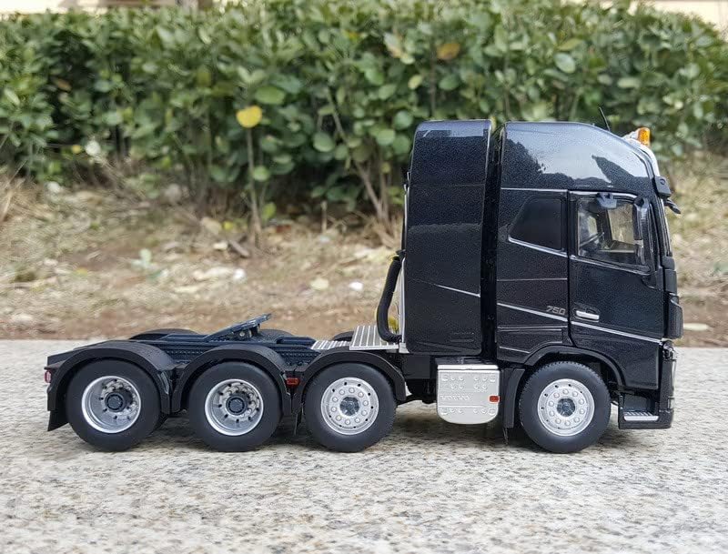 Modelos de Marge para Volvo FH16 8x4 Tractor Black Tractor Caminhão de Transporte de Armazenamento Flato 1/32 Modelo de Caminhão Diecast