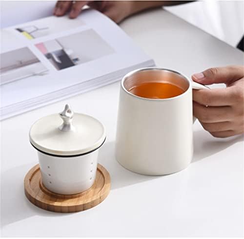 Zhuhw Liner prateado Cerâmica Copo da xícara de água Filtro de separação de água Escritório de chá de chá pessoal com