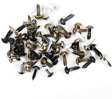 Como 100pcs 5x10mm misto de metal redondo Brad Studs Spikes Scrapbooking Embelelement Fixion Brads Crafts Pushpin Decoration T12222