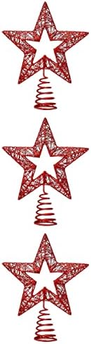 3pcs Artesanato de arte de Natal Treça de Natal Topper Iron Star Decoration for Hotel Home Decorações de Natal Presentes Ornamentos