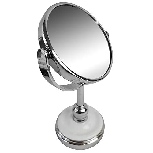 Rucci Chrome & White Mini 4x/1x Magnification Vanity Mirror
