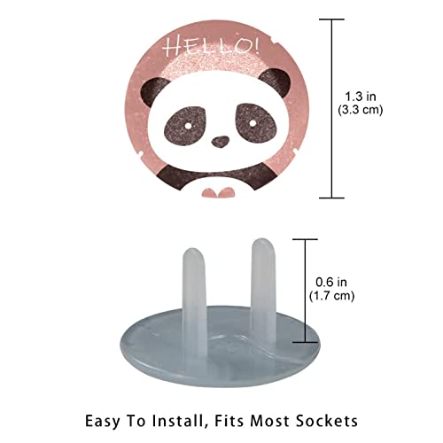 Adorável panda hello-01 tampas de tomada decorativa de barcos de prova de bebê 12 pacote de 12 pacote, tampas de plugue de