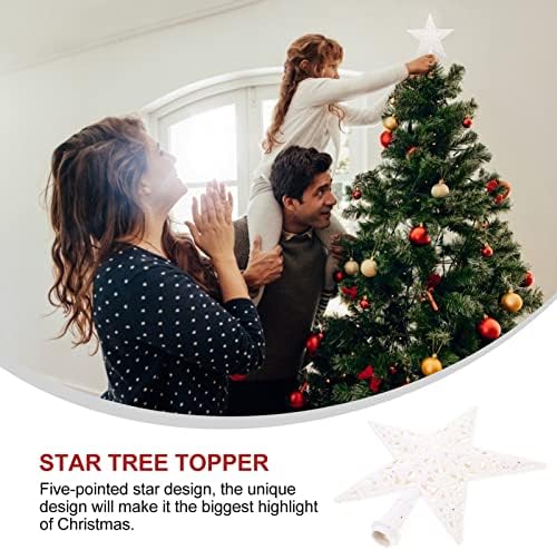Gadpiparty Decoração vintage Estrela em forma de árvore de árvore Glitter Glitter Christmas Tree Star 3d Tree Toppers