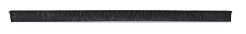 Tanis Brush MB400636 Bruscada de tira traseira galvanizada, cerdas de nylon preto, comprimento de acabamento de 3 , comprimento total de 3 ', 3/16 de espessura, 0,014 de diâmetro de cerdas
