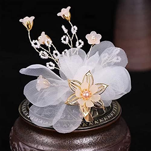 Jydqm de fio branco clipe de cabelo pinos de cabelo tiaras performance hairpins floral jóias de jóias para mulheres