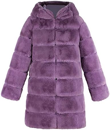 Iyyvv Womens Fashion Luxury Faux Fur Coat Hooded Autumn Winter Warm sobretudo jaqueta
