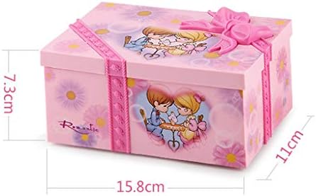 N/A Pink Dancing Girl Box Box Ornamentos de decoração de casa Caixa de música Organizador de jóias
