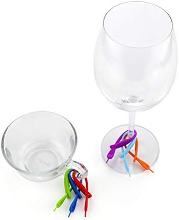 Marcadores de encantos de vidro de vinho Doitool, 12pcs Silicone Glass Marker Marker Drink