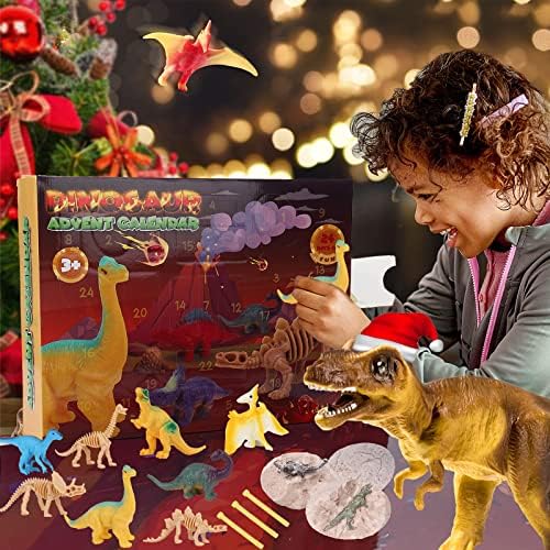 Calendário de advento de dinossauro 2022 Para crianças, calendários de contagem regressiva de Natal com ovos de dinossauros DIG