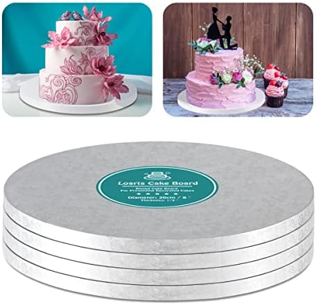 Tambor de bolo prateado tambor de bolo redondo de 6 polegadas com bordas lisas de 1/2 polegada de espessura para bordas de festa de
