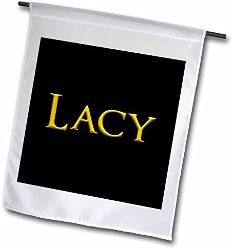 Nome do bebê de menina atraente de Lacy 3drose Lacy nos EUA. Presente amarelo em preto - bandeiras