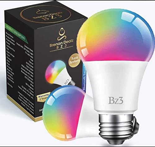 Brenan Dealz Smart LED LUBLE Fácil e rápido configuração. Configuração do Bluetooth, RGBWW Color Alteração com controle de aplicativos, escurecimento opicional, configuração de cronograma, economia de energia. Também branco quente/frio. 1 pacote