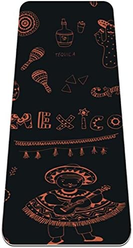 Símbolos do México Premium grossa de ioga mato ecológico saúde e fitness non slip tapete para todos os tipos de ioga de exercício e pilates
