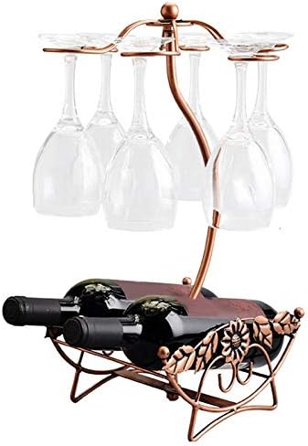 Smljlq fio de fio de ferro bordo rack de vinho oco para pendurar copos de bebida com copo de vidro de estampa de estampa de estampa