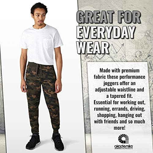 Akademiks Men's Sweatpante - Slim Fit Active, calça de corredor de lã atlética para homens com bolsos