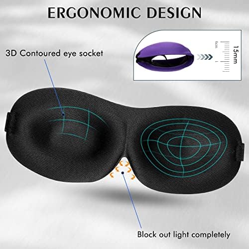 Bonuci 12 Pack máscara de sono Blackout Máscara de olho 3D para dormir Ultralight Sleeping Mask Night Chentfolle Capas com