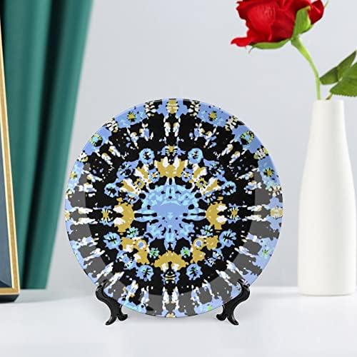 Placas decorativas de cerâmica de padrão de corante de união com o osso da China pendurada ornamentos de sobremesa Placas