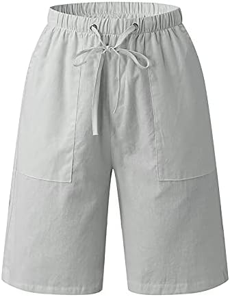 Shorts clássicos de linho de algodão masculino com cor de cordão de coragem de cola sólida de secagem rápida no joelho reto do joelho