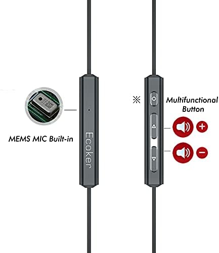 ECOKER USB C Headphones Hi -Fi Bass Sound Metal Earbuds Tipo C Earbuds com Microfone MEMS para Samsung Galaxy S21/Ultra/S20/Note10,