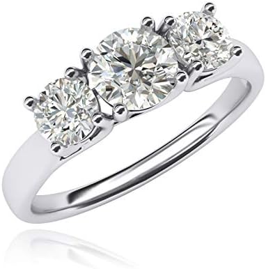 Trellis de diamante simulado de ouro de 14k de 14k de 14k, anel de noivado com promessa de diamante, 2,0ctw para mulheres