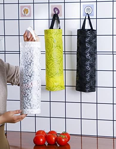 3pack suspenso por porta -lixo, organizador de porta -saco de plástico com ganchos, dispensador de bolsa de mercearia